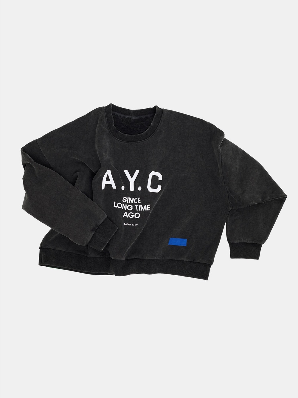 Beber & co A.Y.C Black Logo Crewneck Sweatshirt size large oversized - Picture 5 of 12